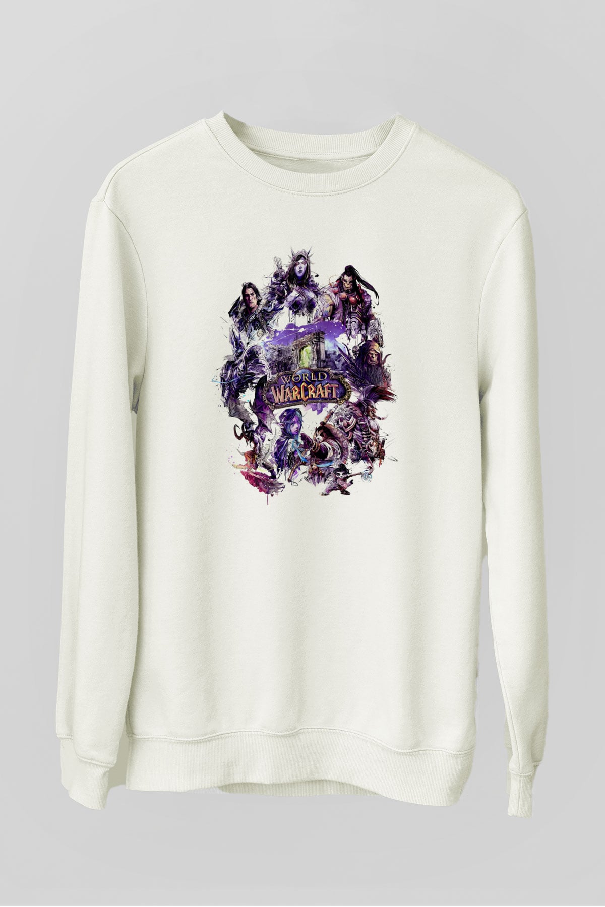 World of Warcraft Beyaz Unisex Sweatshirt