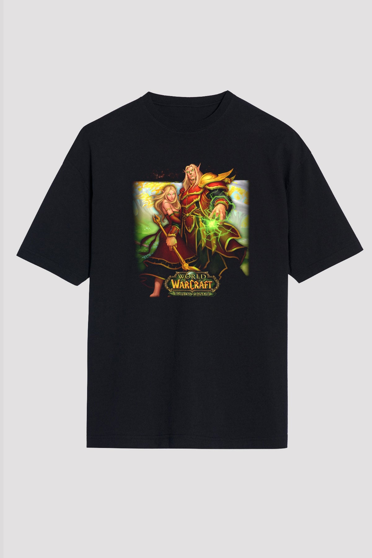 World of Warcraft Siyah Unisex Oversize Tişört T-Shirt