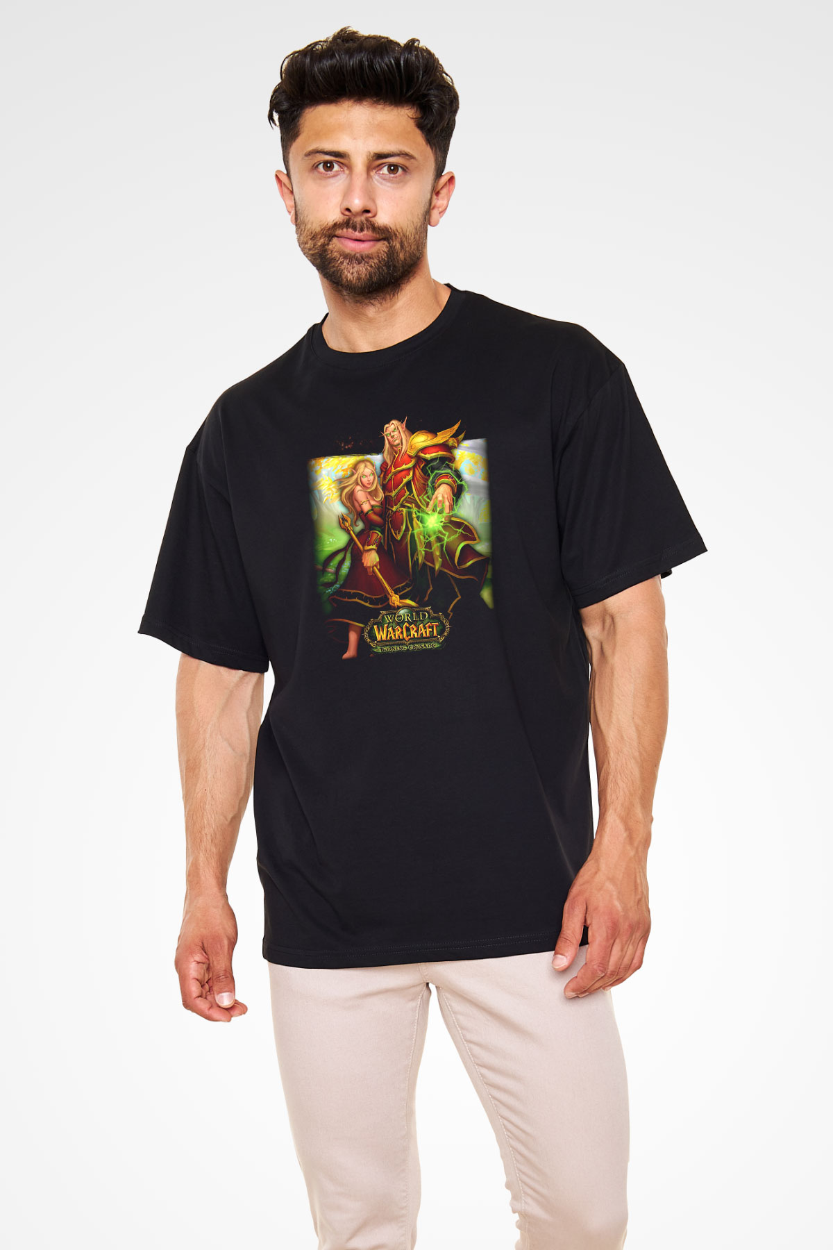 World of Warcraft Siyah Unisex Oversize Tişört T-Shirt