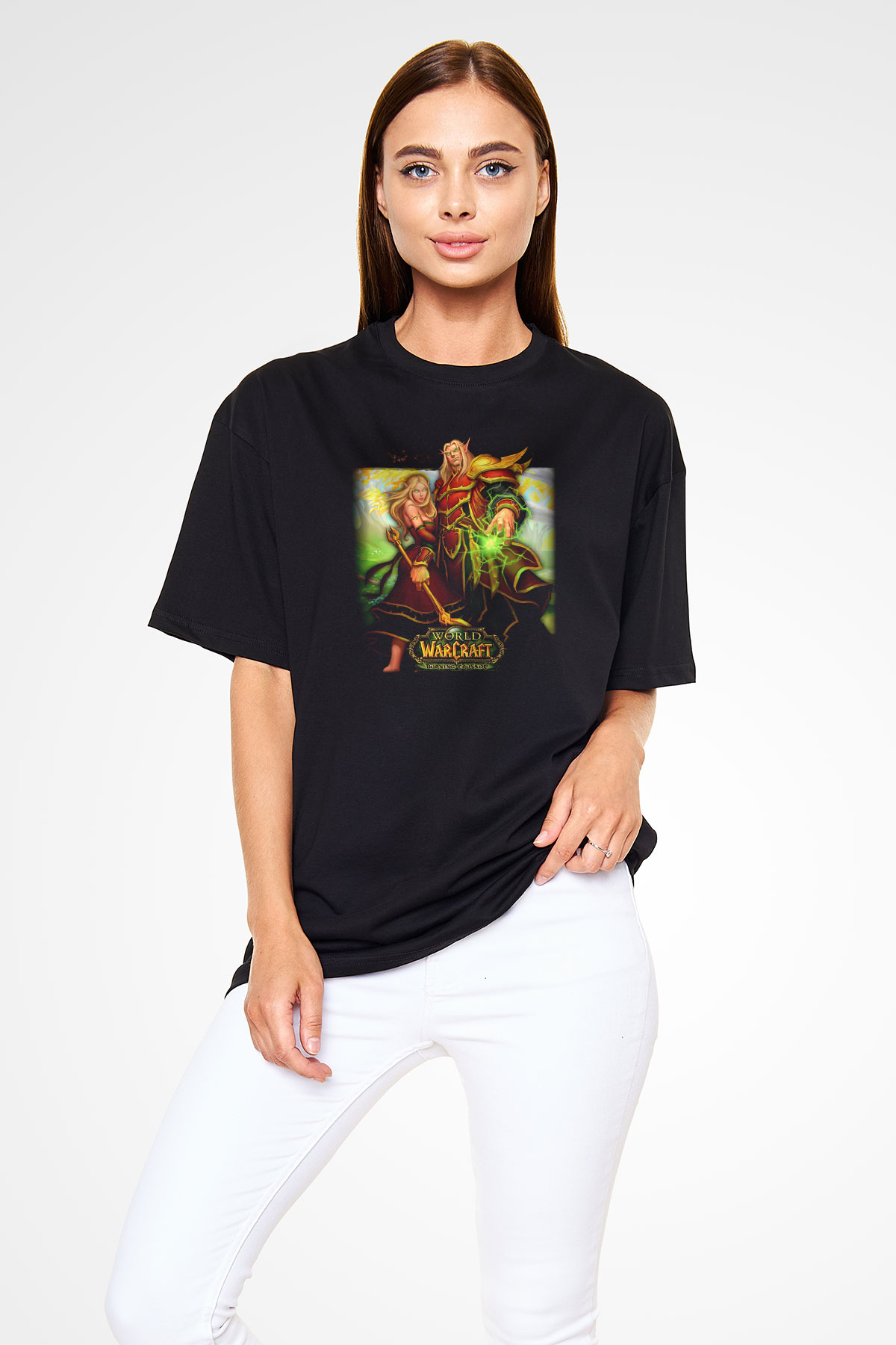 World of Warcraft Siyah Unisex Oversize Tişört T-Shirt