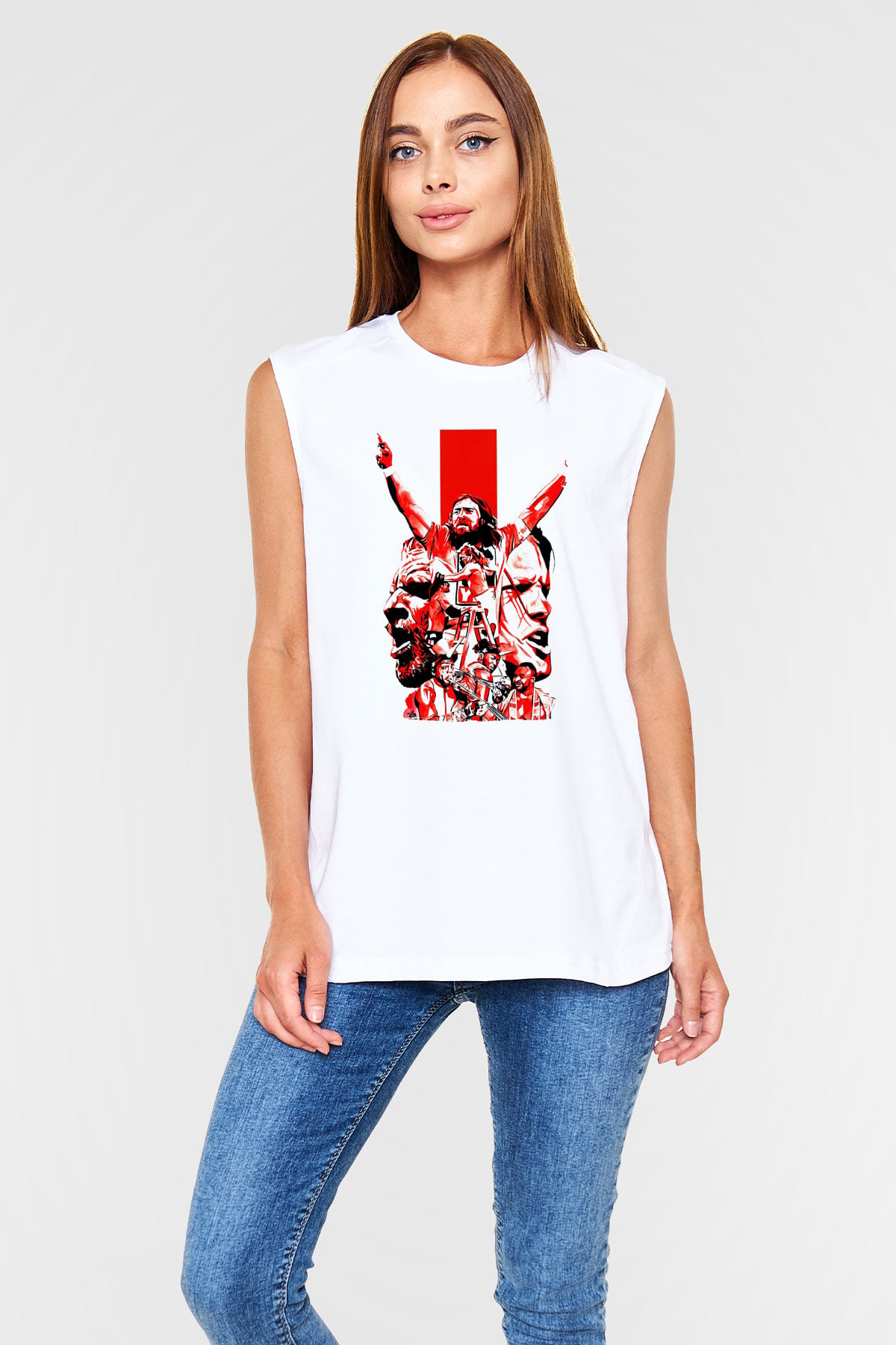WrestleMania Beyaz Unisex  Kolsuz Tişört