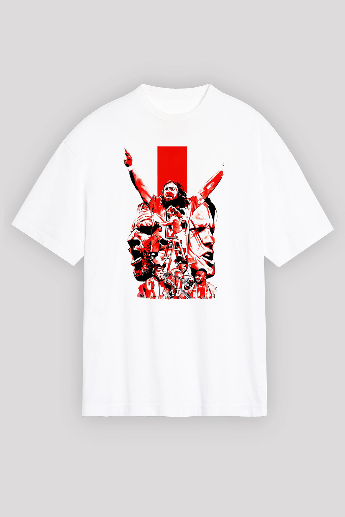 WrestleMania Beyaz Oversize Tişört