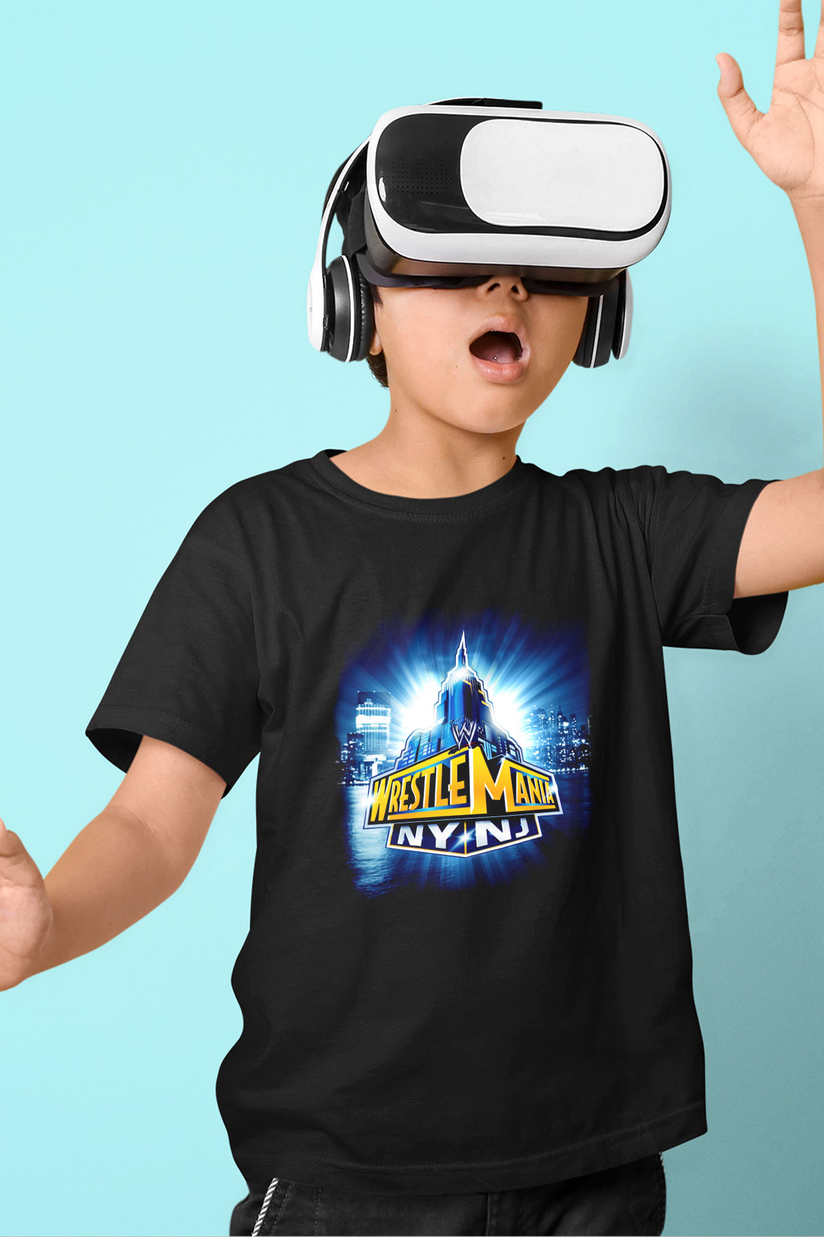 WrestleMania Siyah Unisex  Çocuk Tişört