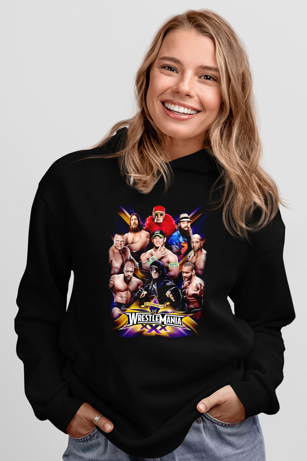 WrestleMania Siyah Unisex Hoodie