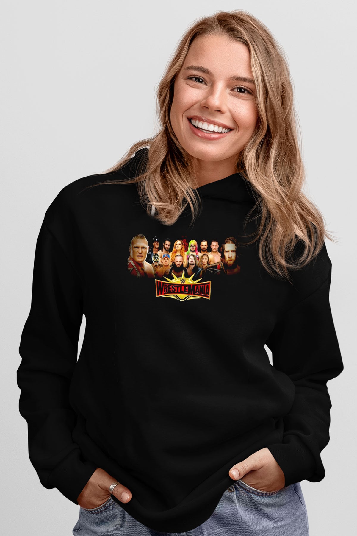 WrestleMania Siyah Unisex Hoodie