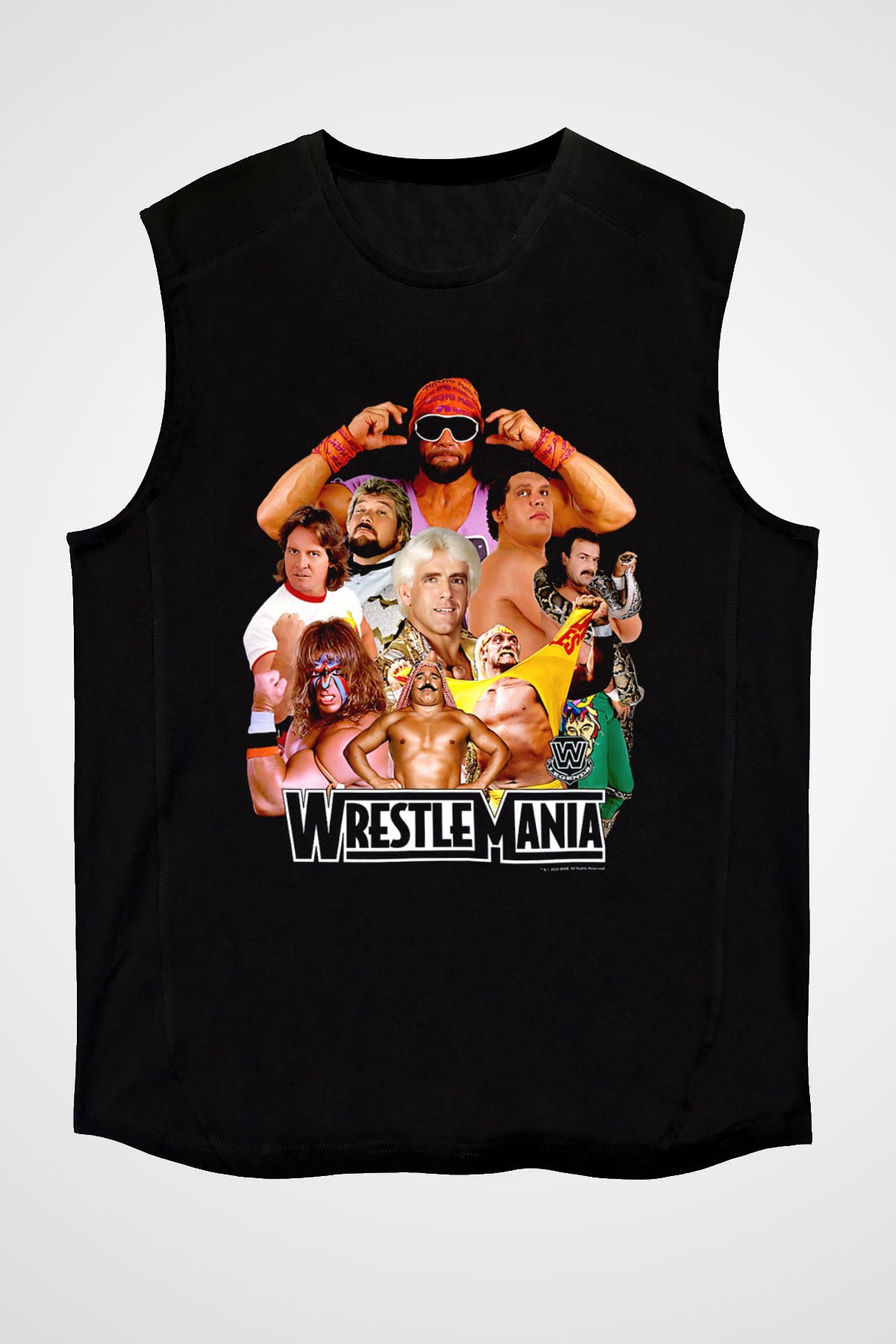 WrestleMania Siyah Unisex  Kolsuz Tişört