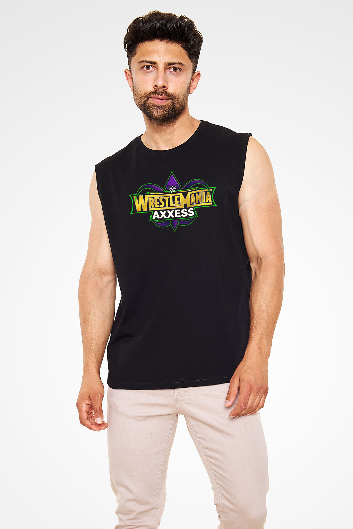WrestleMania Siyah Unisex  Kolsuz Tişört