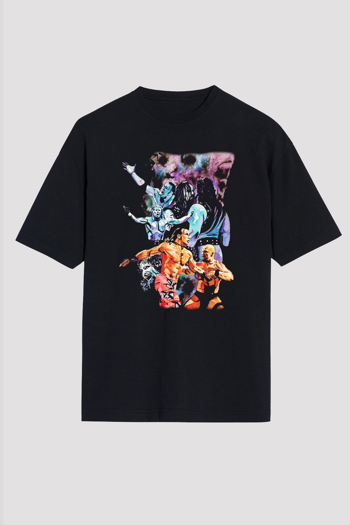 WrestleMania Siyah Unisex Oversize Tişört