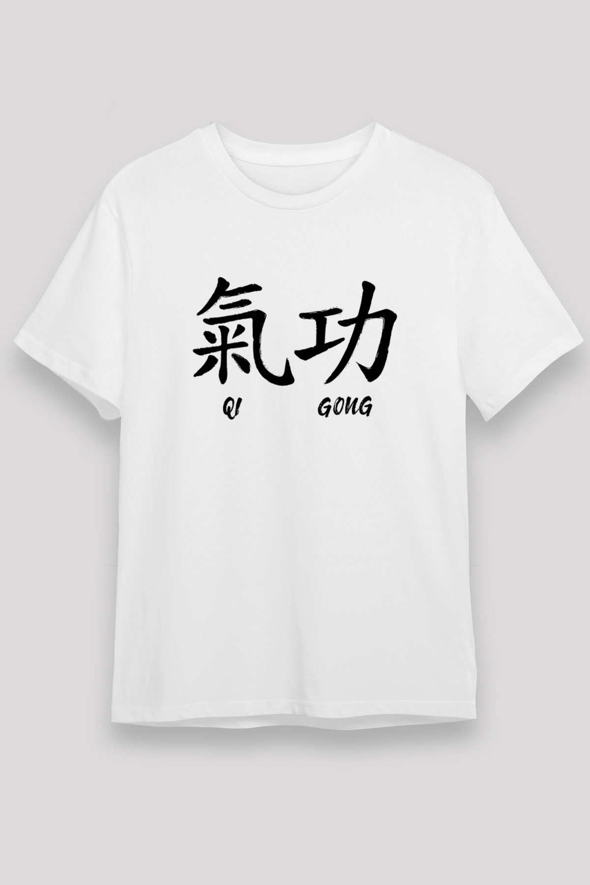 Wushu Baskılı Unisex Beyaz Tişört - Tshirt