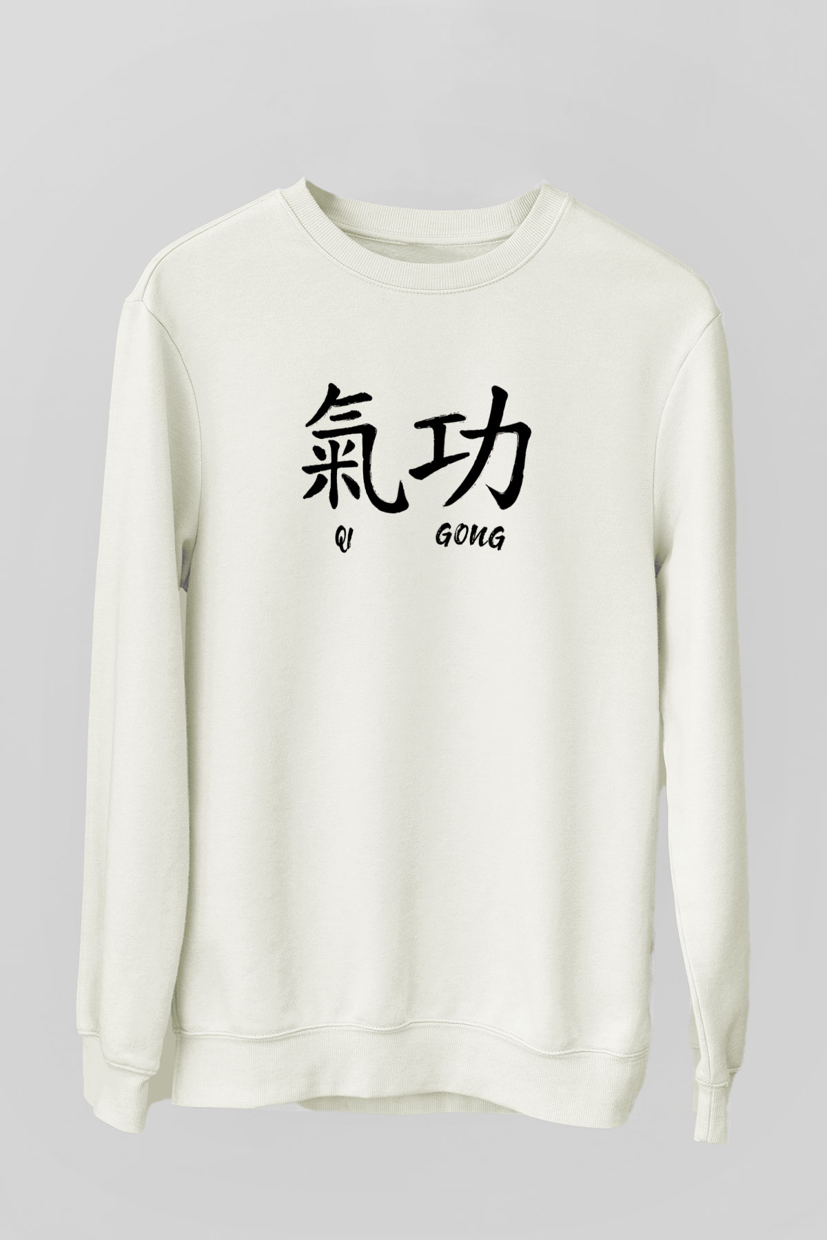 Wushu Baskılı Unisex Ekru Sweatshirt