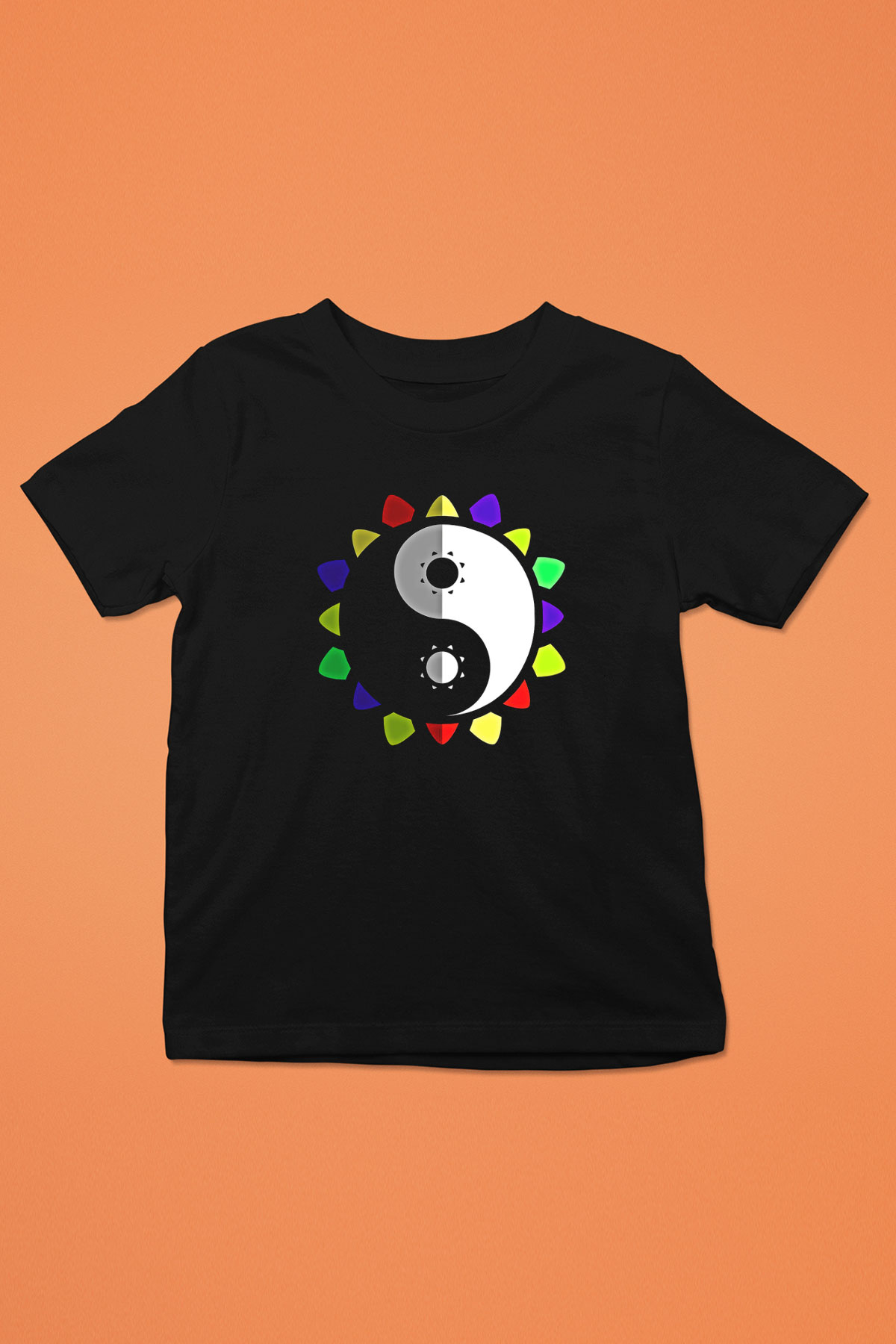 Wushu Baskılı Unisex Siyah Çocuk Tİşörtü - Tshirt
