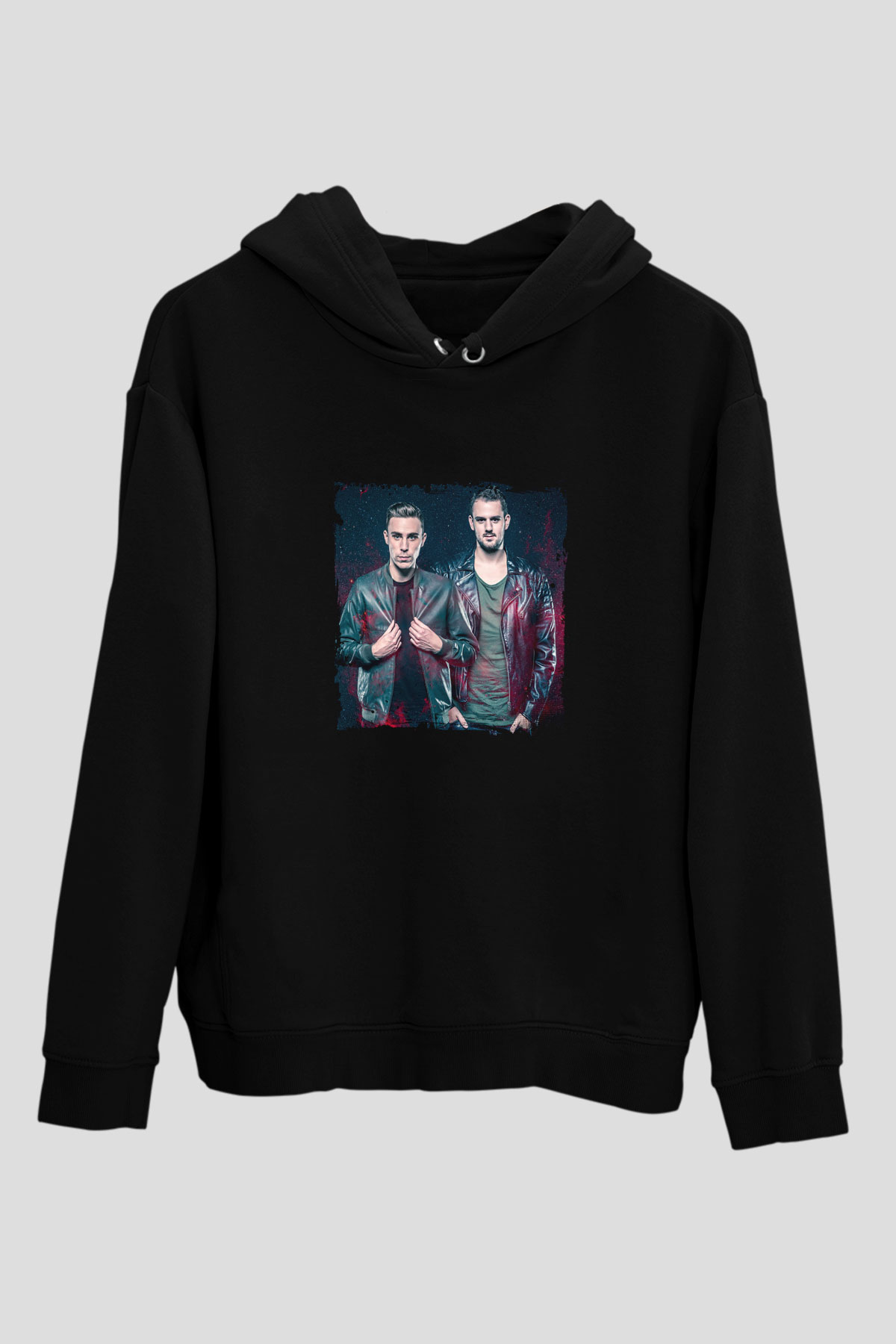 W&W Baskılı Unisex Siyah Hoodie