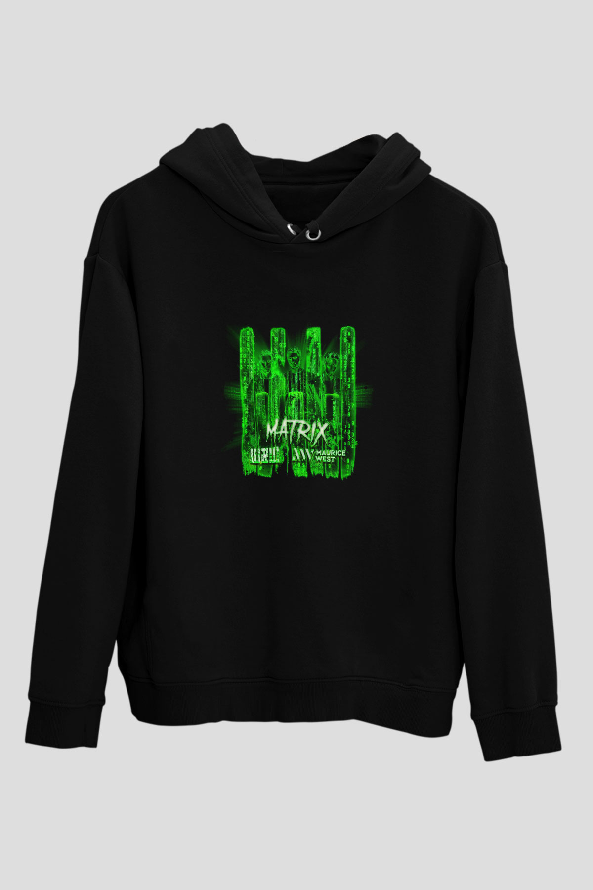 W&W Baskılı Unisex Siyah Hoodie