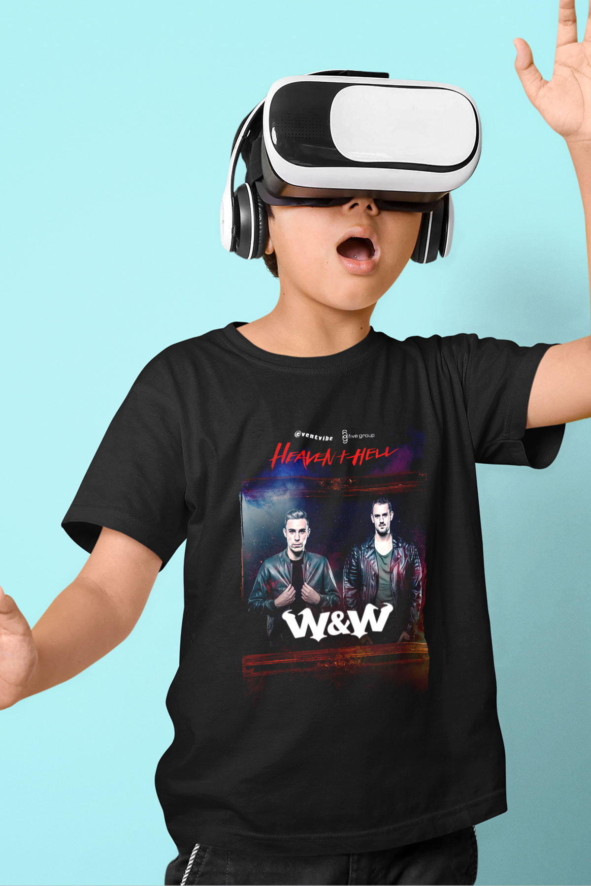W&W Siyah Unisex Çocuk Tişört