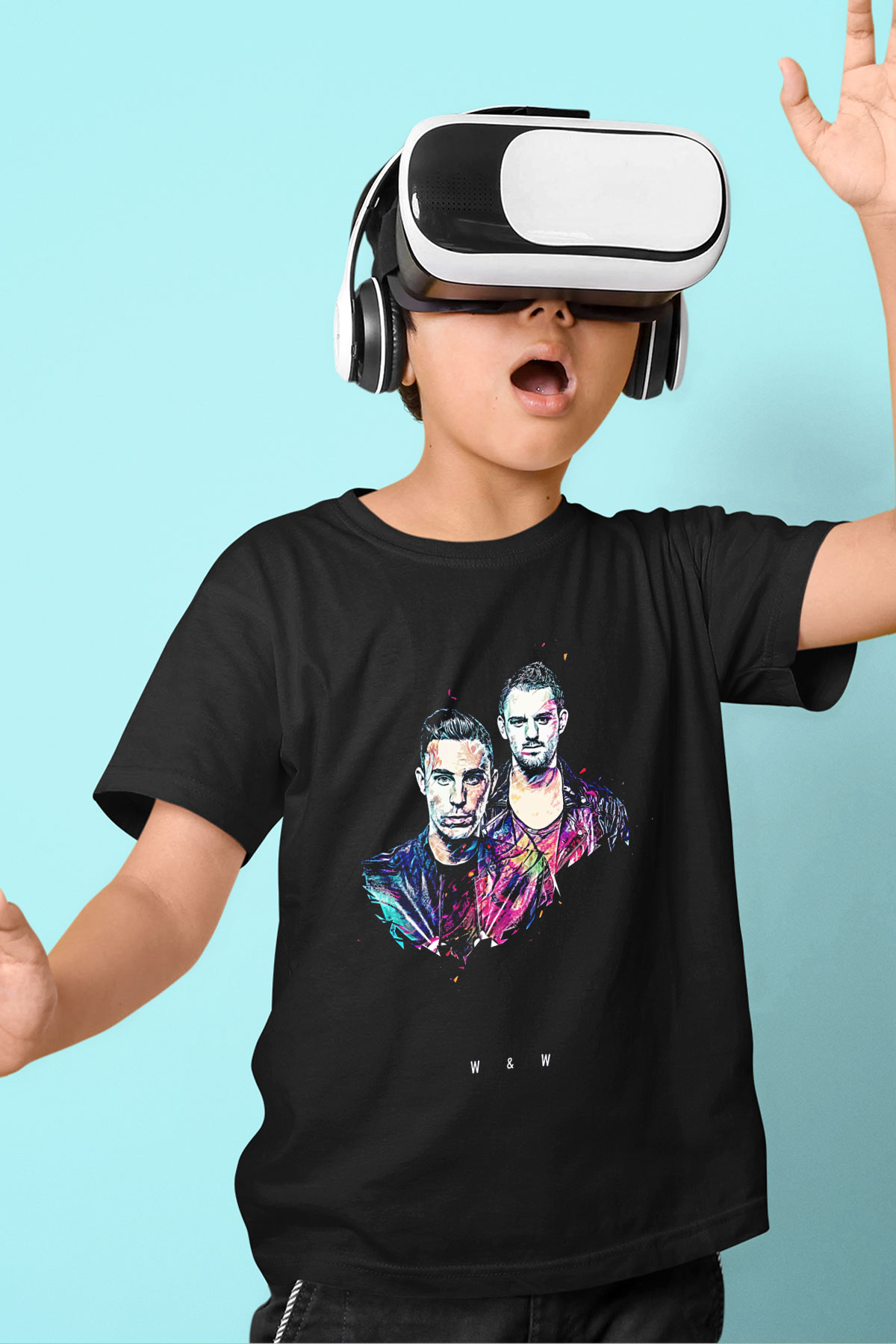W&W Siyah Unisex Çocuk Tişört
