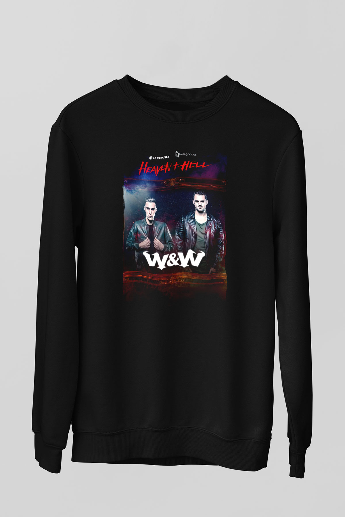 W&W Siyah Unisex Sweatshirt