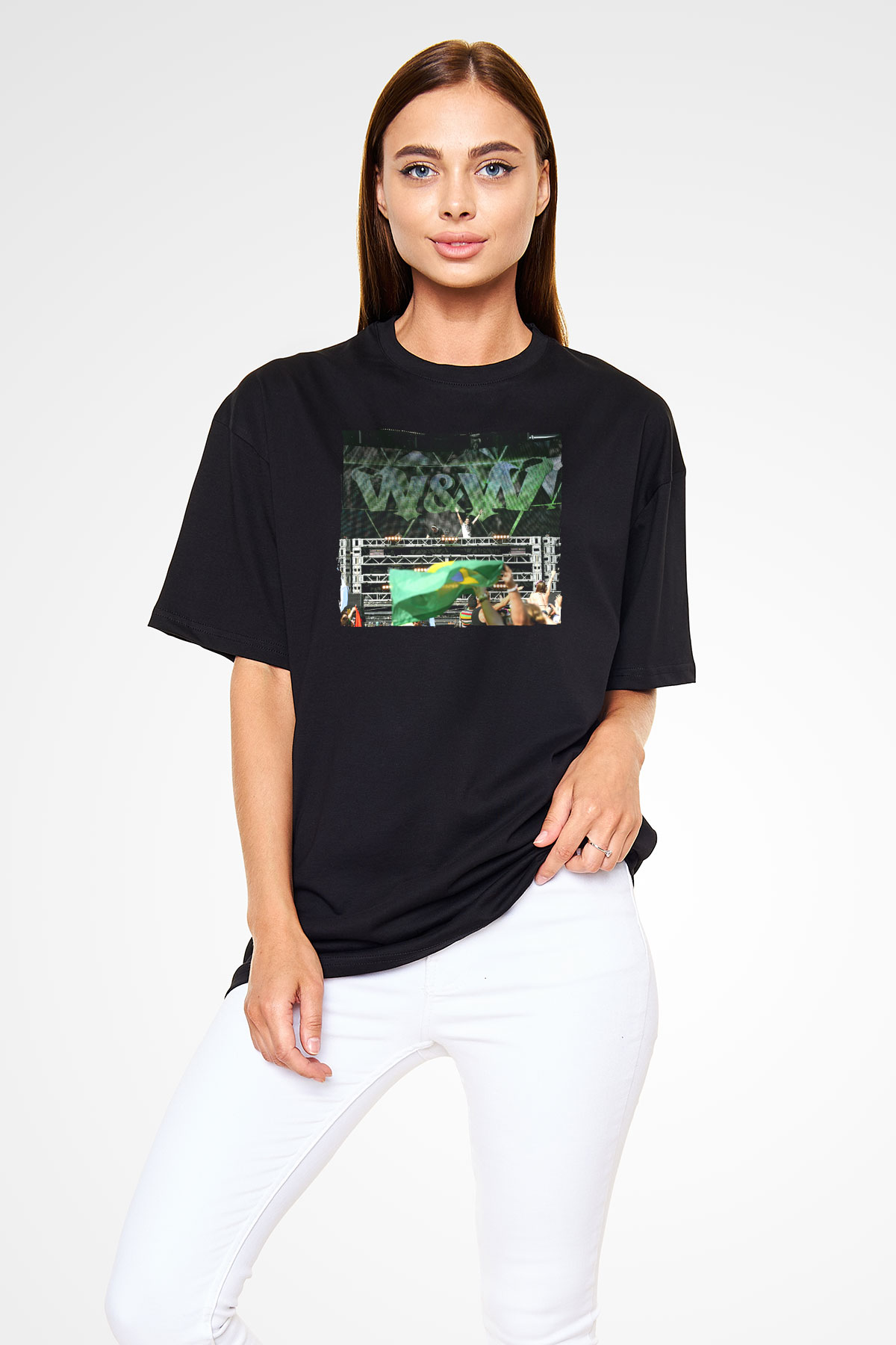 W&W Siyah Oversize Tişört Oversize T-shirt - TişörtFabrikası