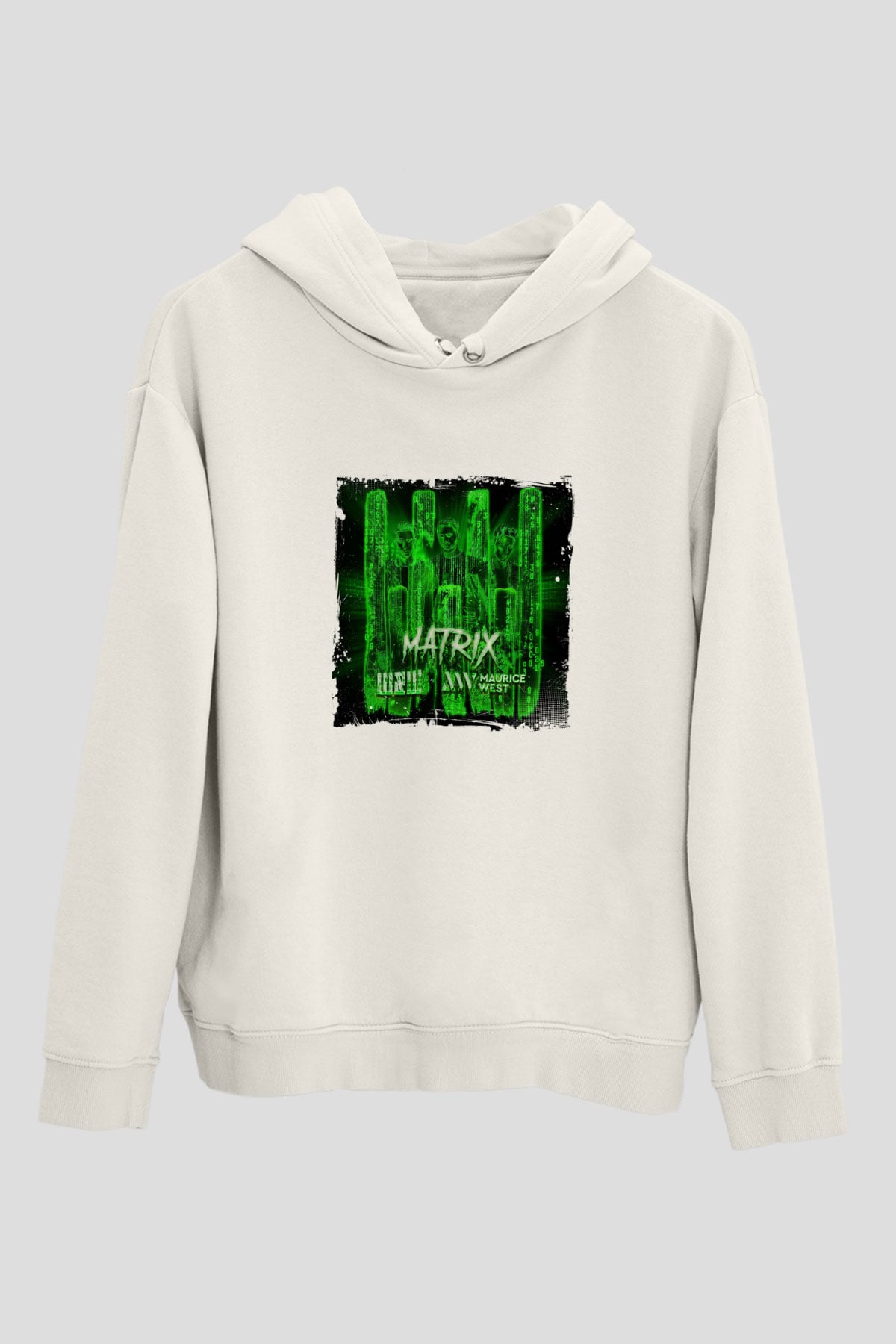 W&WBaskılı Beyaz Hoodie