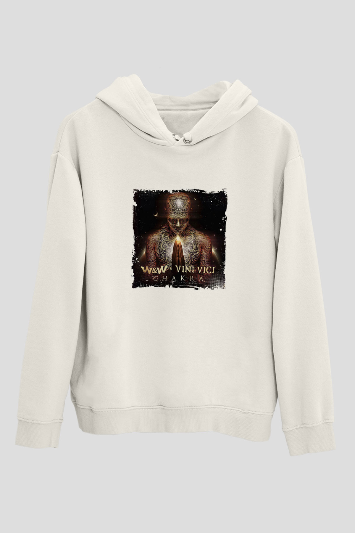 W&WBaskılı Beyaz Hoodie
