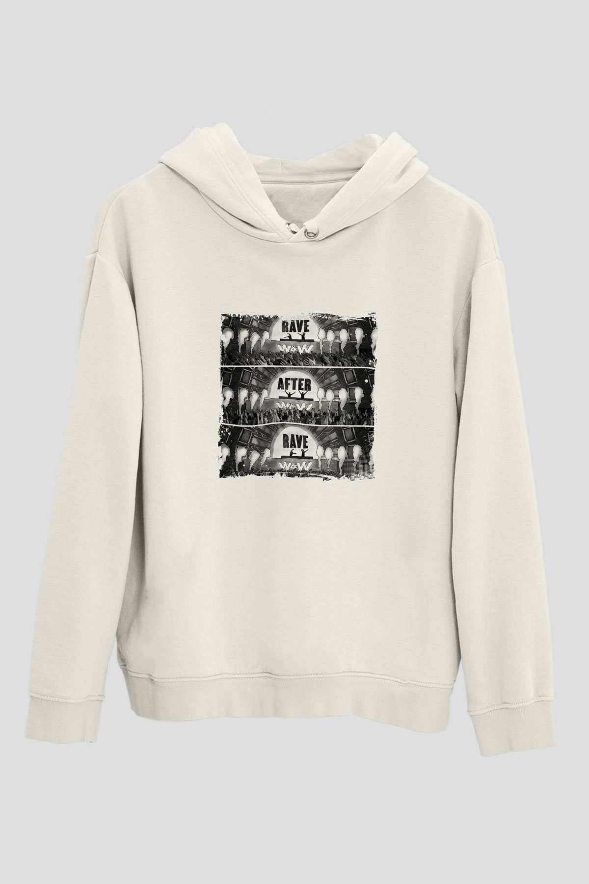 W&WBaskılı Beyaz Hoodie