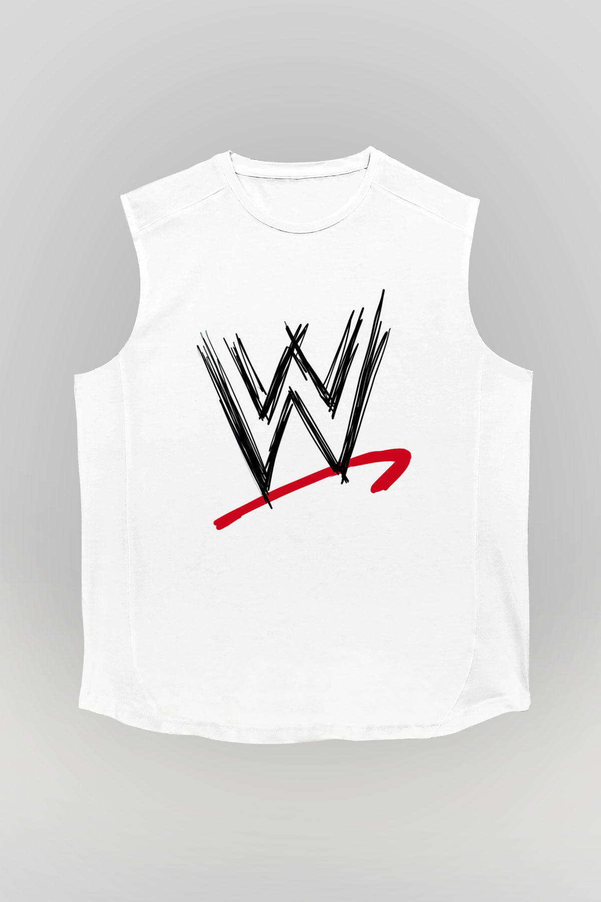 WWE Beyaz Unisex Kolsuz Tişört