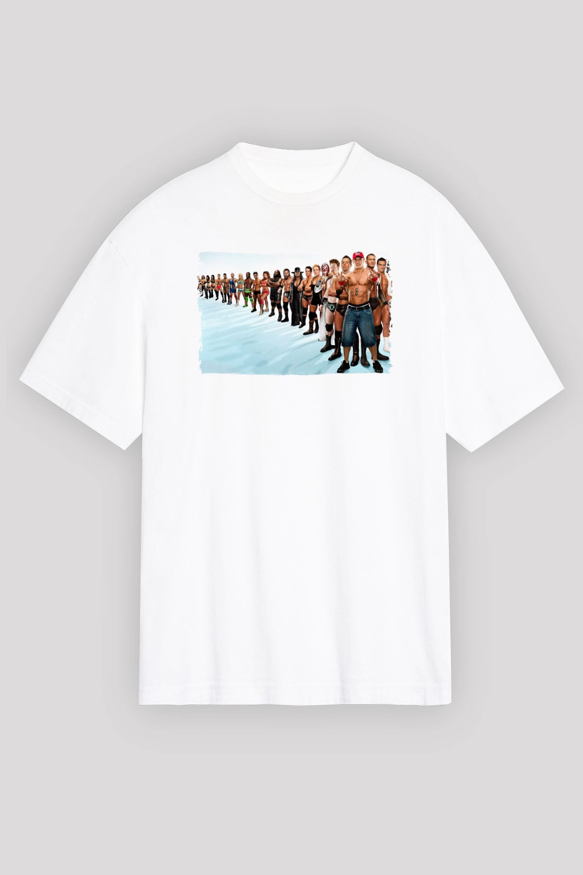 WWE Beyaz Oversize Tişört