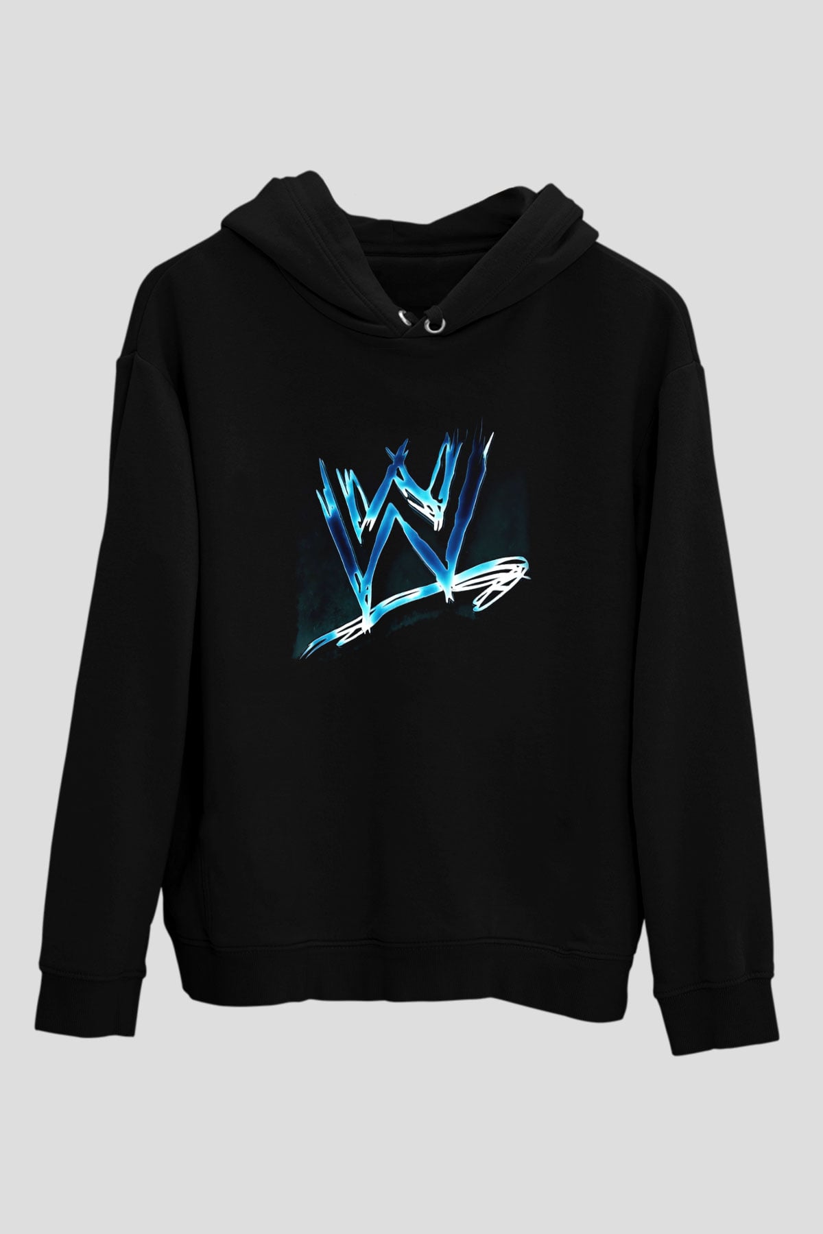WWE Siyah Unisex Kapüşonlu Sweatshirt