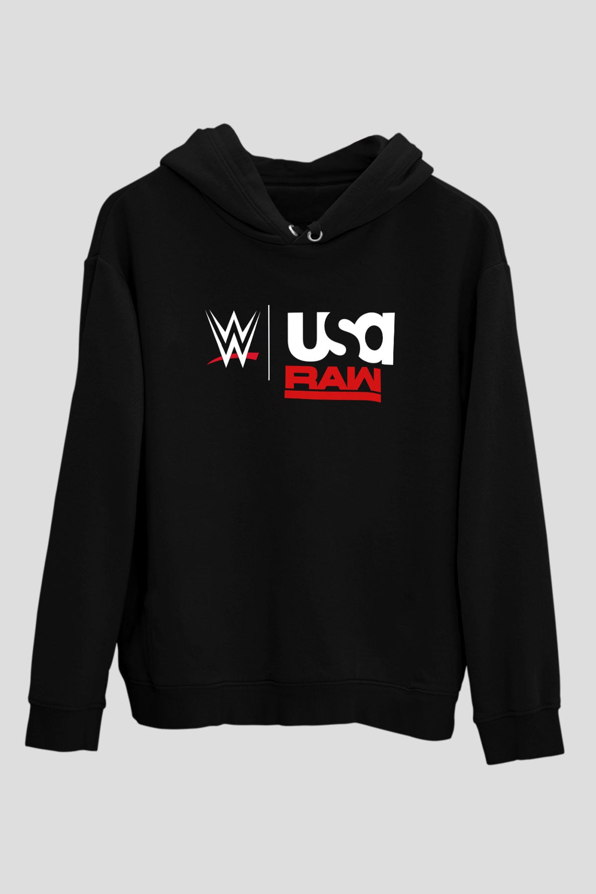 WWE Siyah Unisex Kapüşonlu Sweatshirt