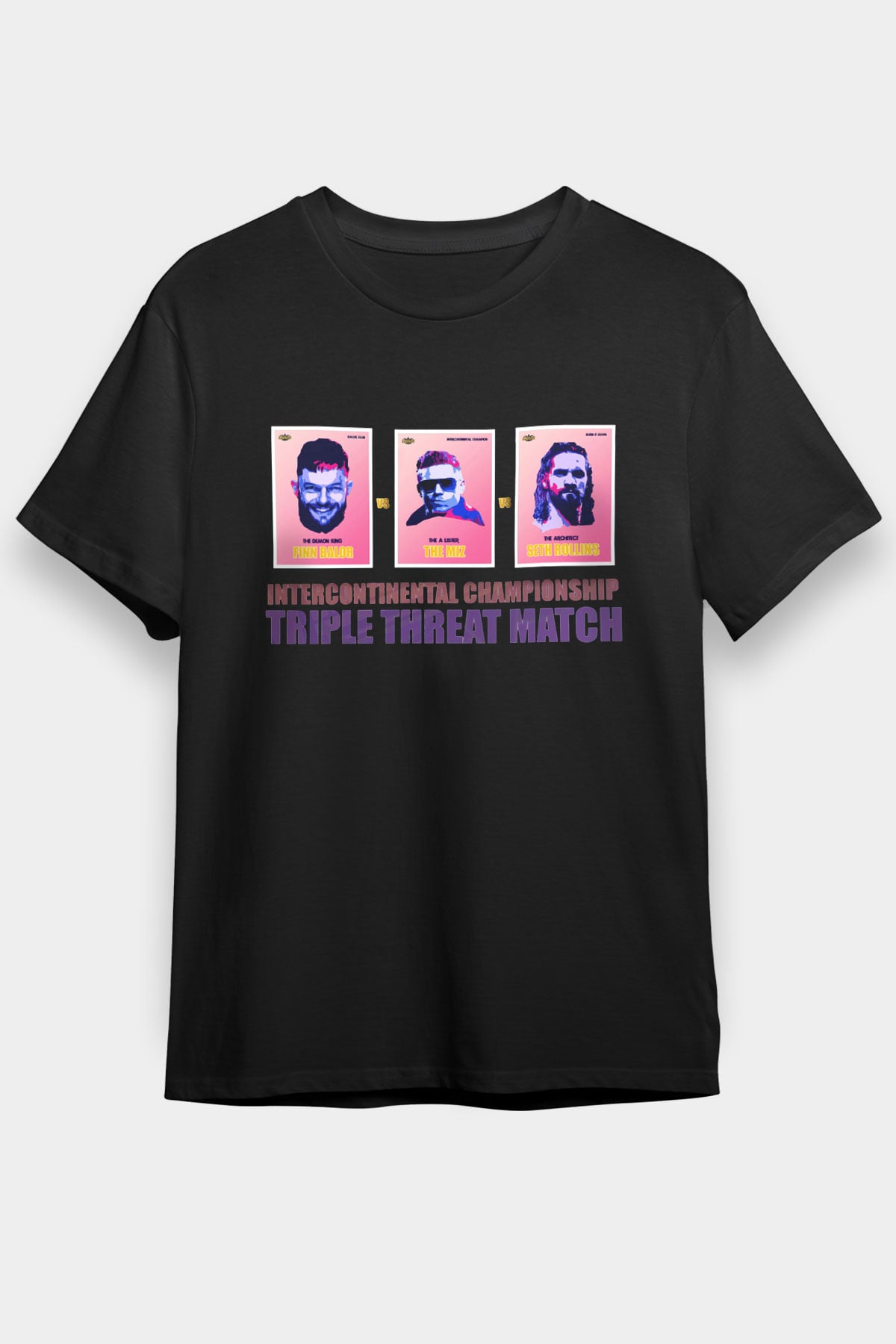 WWE Siyah Unisex Tişört