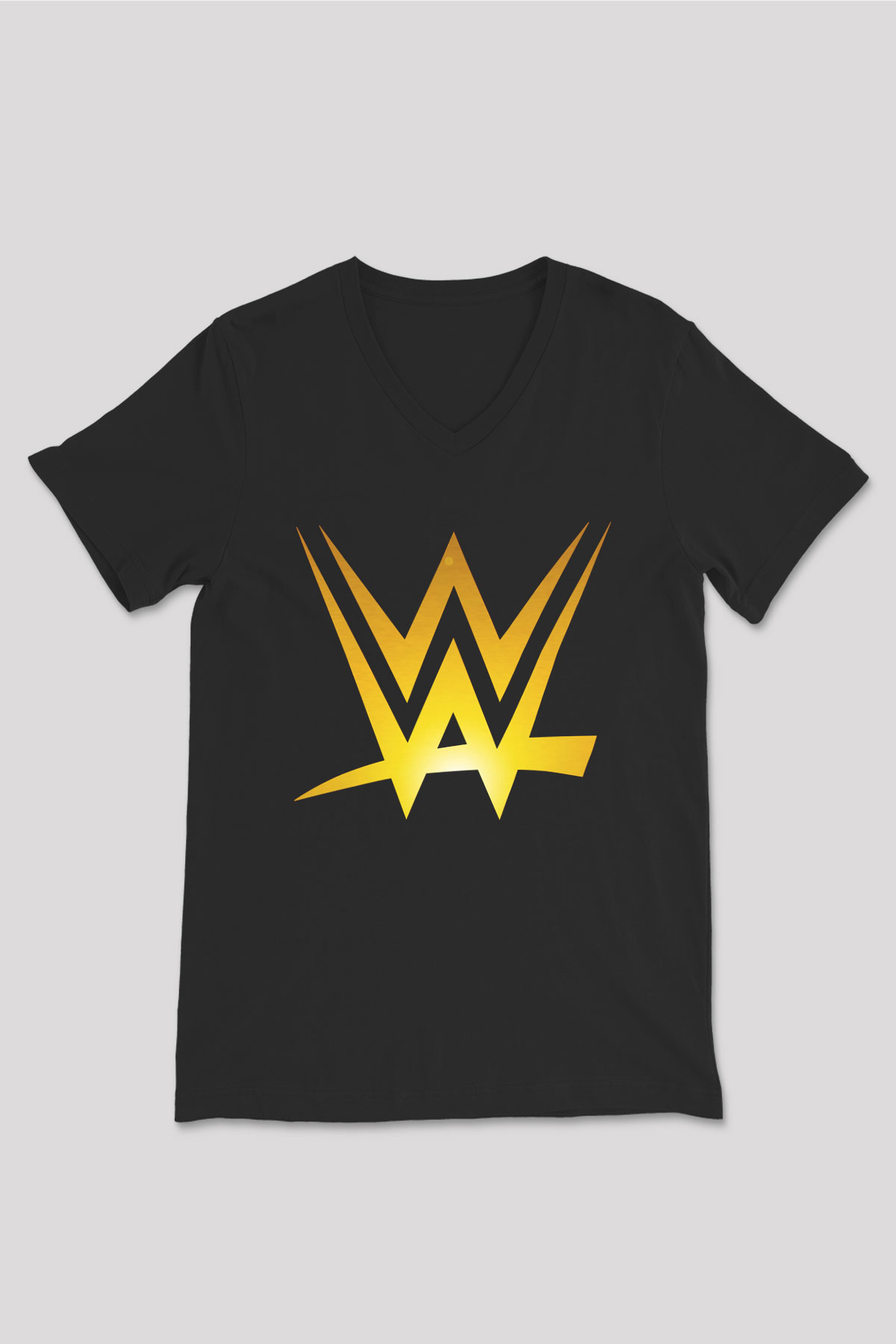 WWE Siyah Unisex V Yaka Tişört
