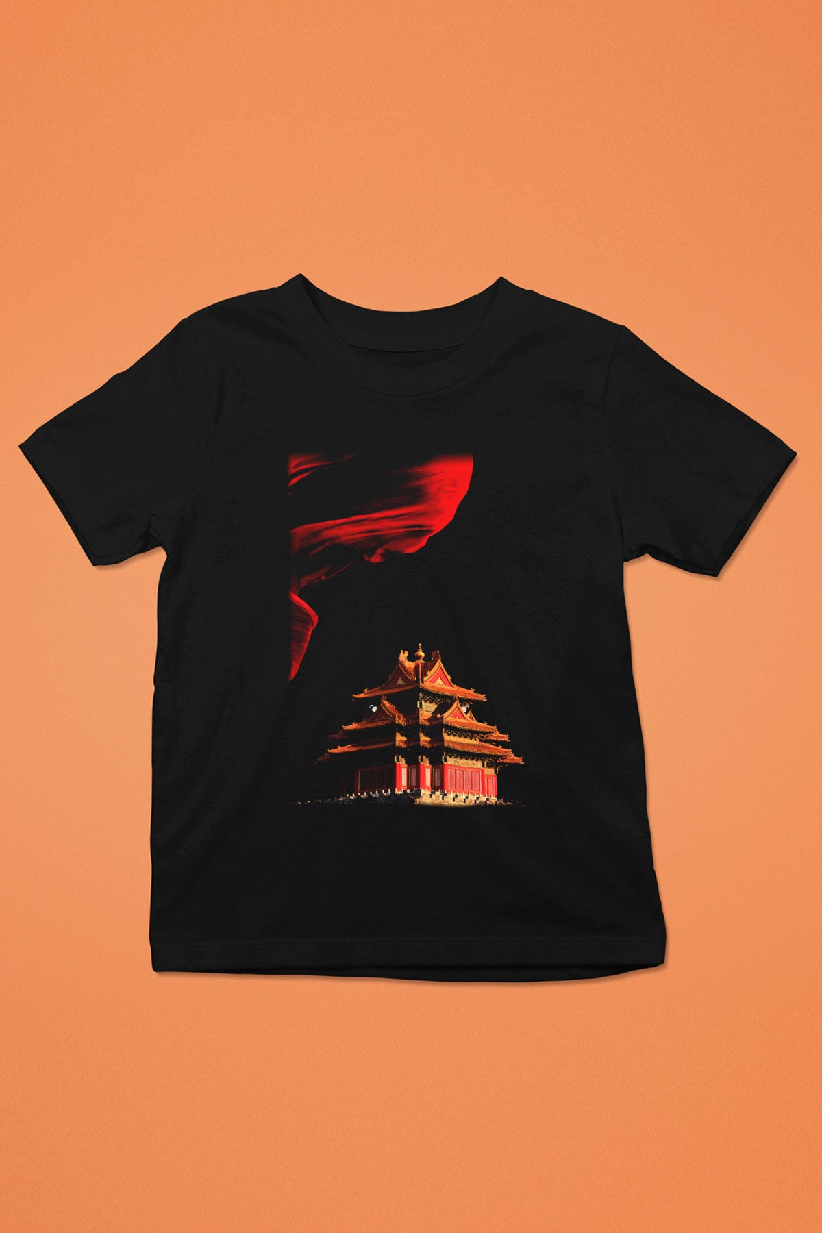 Yasak Şehir Baskılı Siyah Unisex Çocuk Tişört