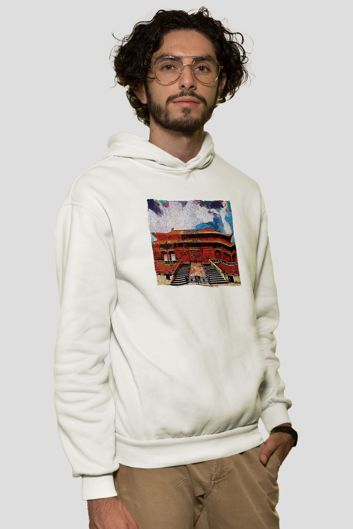 Yasak Şehir Beyaz Unisex Hoodie
