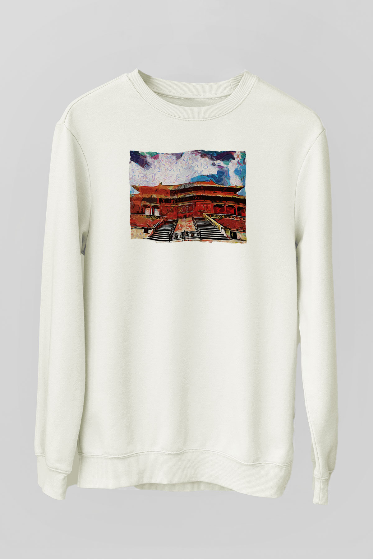 Yasak Şehir Beyaz Unisex Sweatshirt