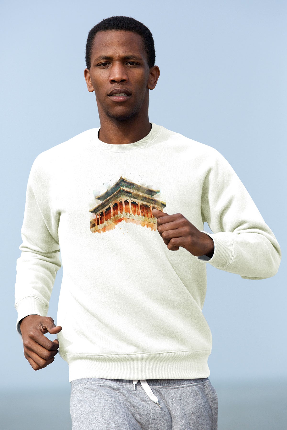 Yasak Şehir Beyaz Unisex Sweatshirt