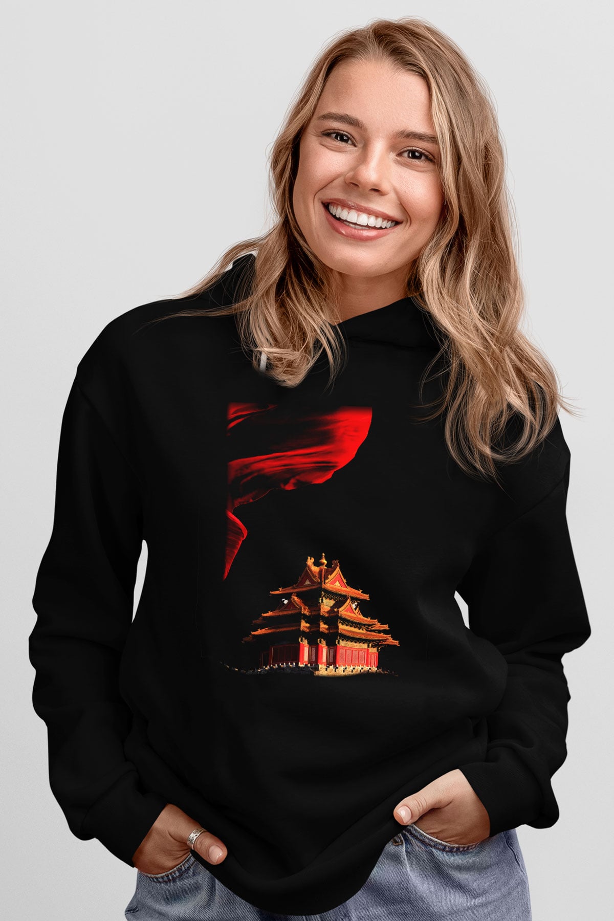 Yasak Şehir Siyah Unisex Hoodie