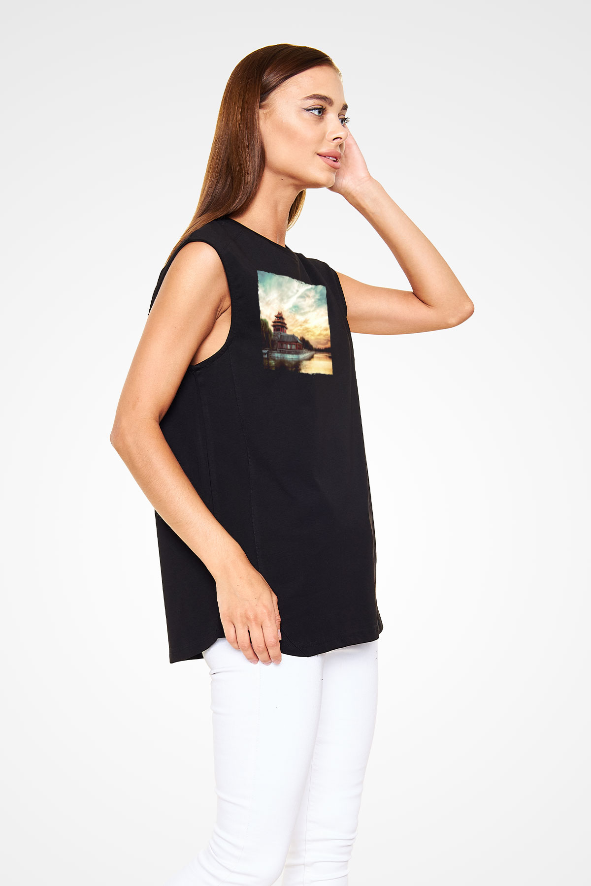Yasak Şehir Siyah Unisex Kolsuz Tişört