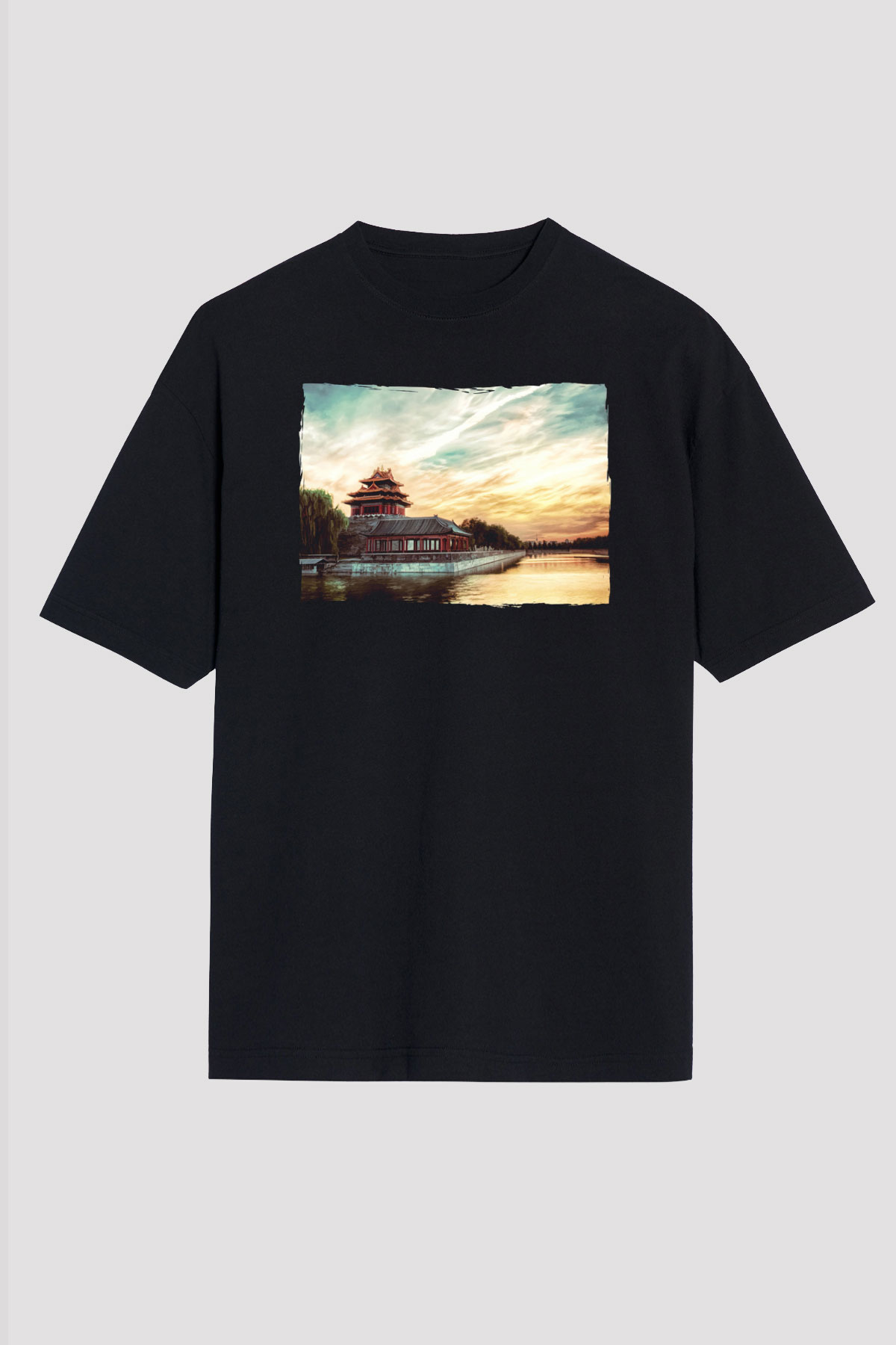Yasak Şehir Siyah Oversize Tişört Oversize T-shirt - TişörtFabrikası
