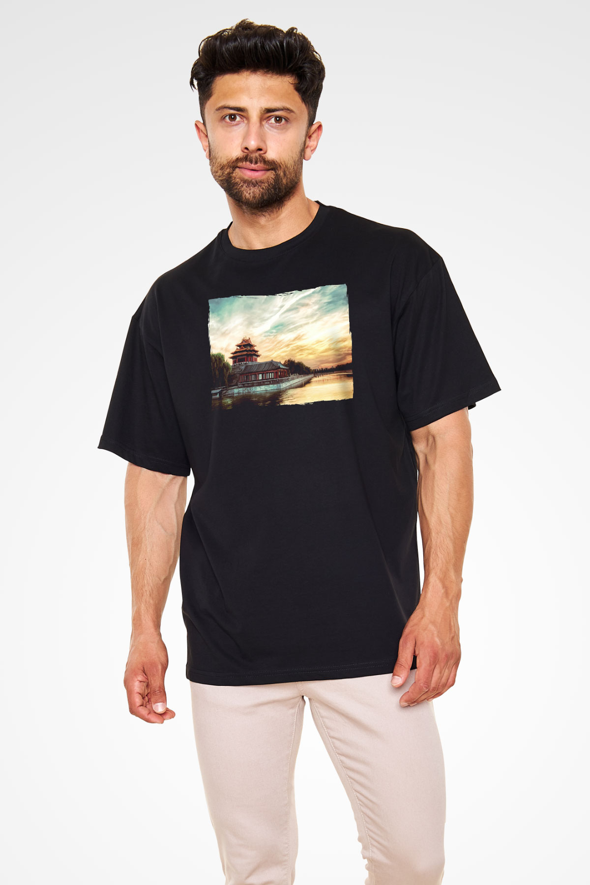 Yasak Şehir Siyah Oversize Tişört Oversize T-shirt - TişörtFabrikası