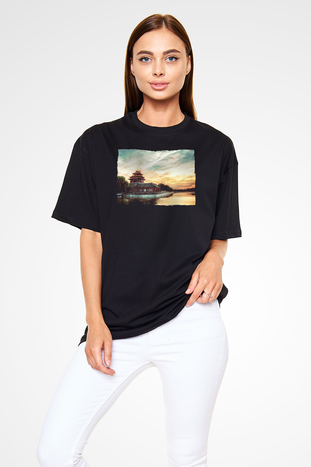 Yasak Şehir Siyah Oversize Tişört Oversize T-shirt - TişörtFabrikası