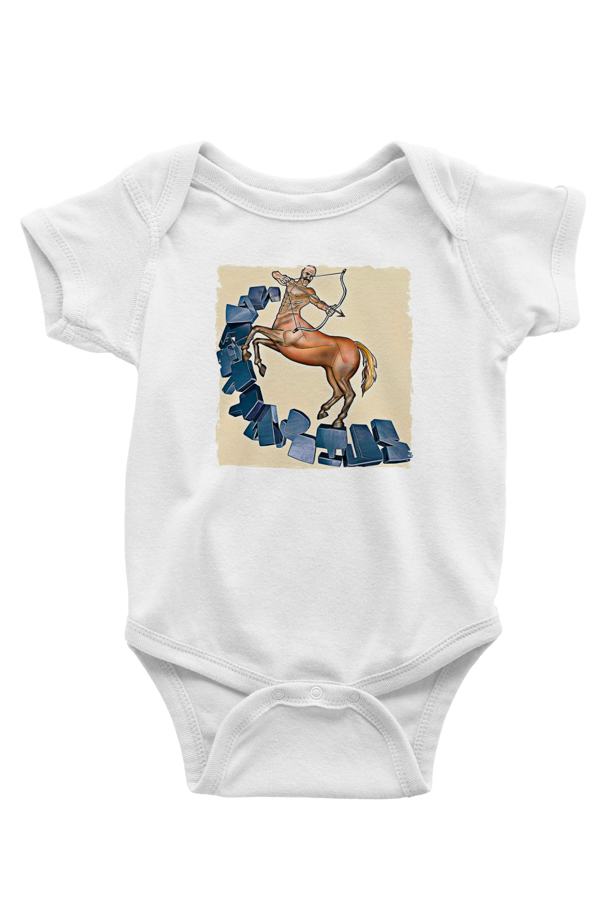 Yay Burcu Baskılı Beyaz Unisex Bebek Body - Zıbın