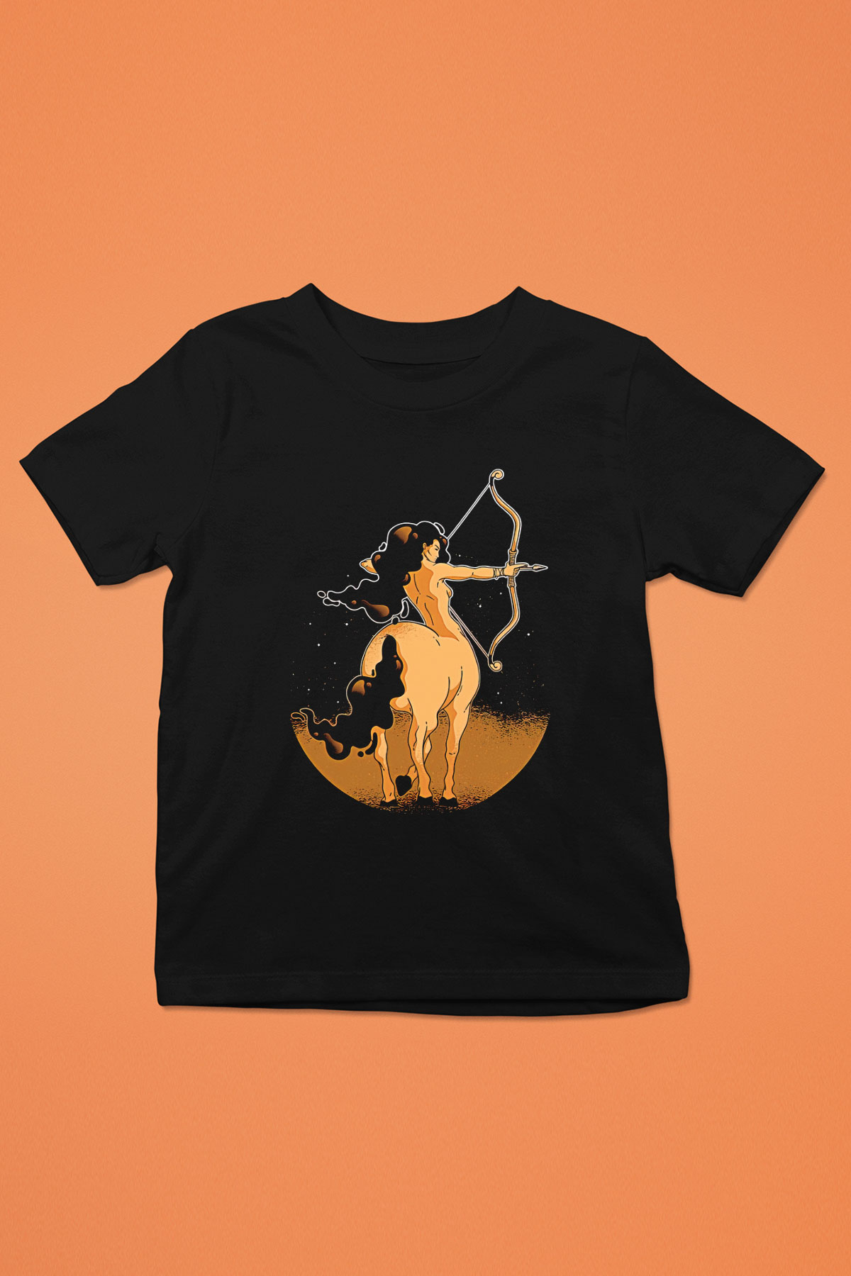 Yay Burcu Baskılı Unisex Siyah Çocuk Tişört - Tshirt