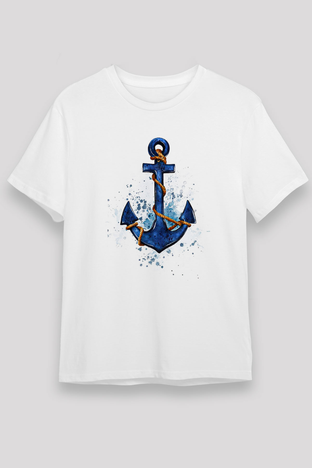 Yelken Baskılı Unisex Beyaz Tişört - Tshirt
