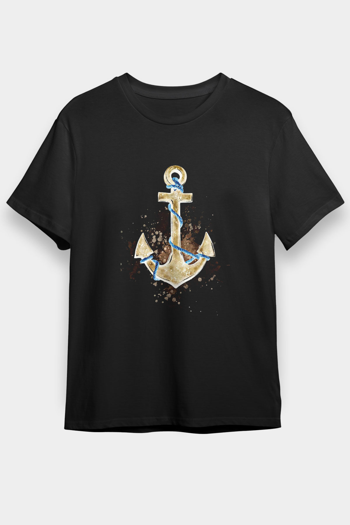 Yelken - Sail Baskılı Unisex Siyah Tişört - Tshirt