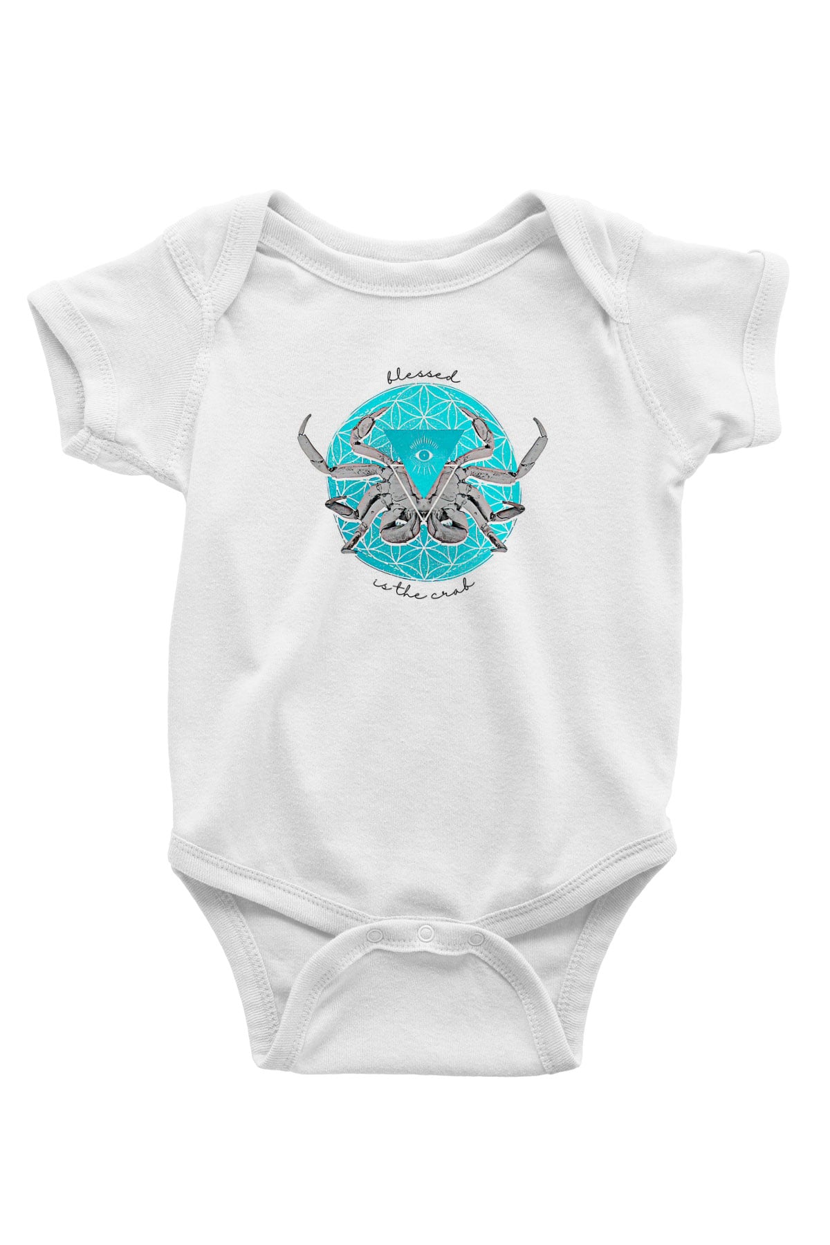 Yengeç Burcu Baskılı Beyaz Unisex Bebek Body - Zıbın