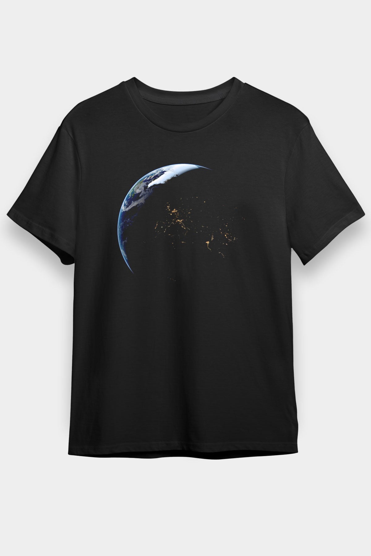 Yer yüzü Siyah Unisex Tişört T-Shirt - TişörtFabrikası