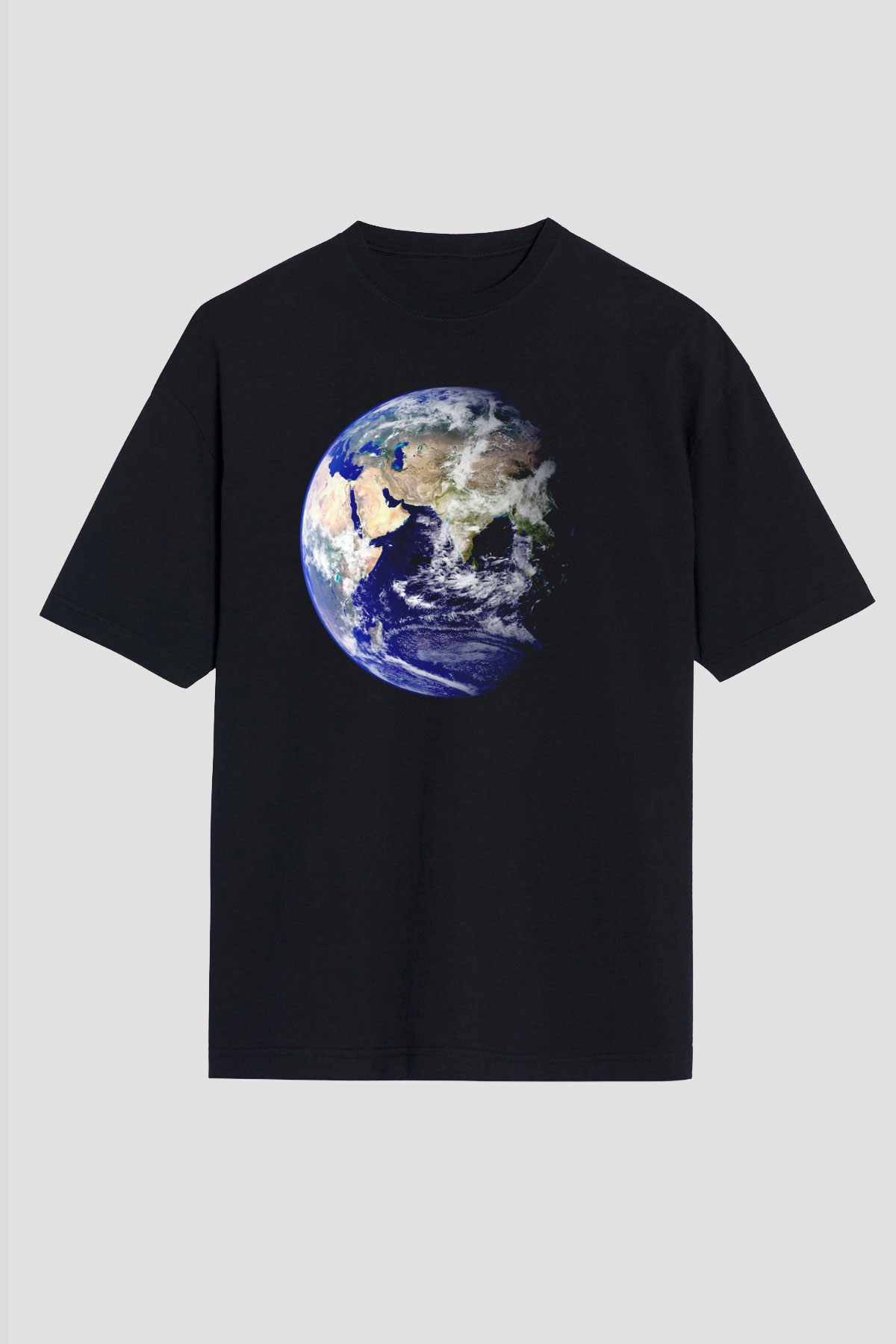 Yer yüzü Siyah Unisex Tişört T-Shirt - TişörtFabrikası