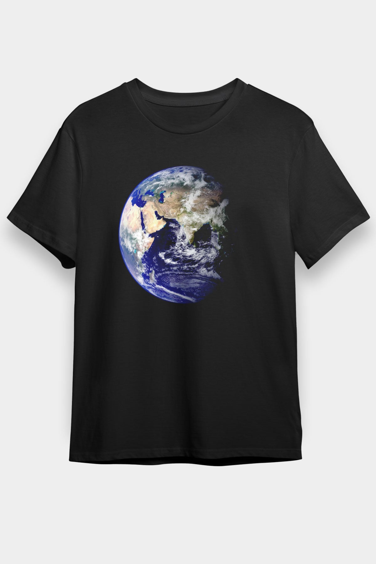 Yer yüzü Siyah Unisex Tişört T-Shirt - TişörtFabrikası