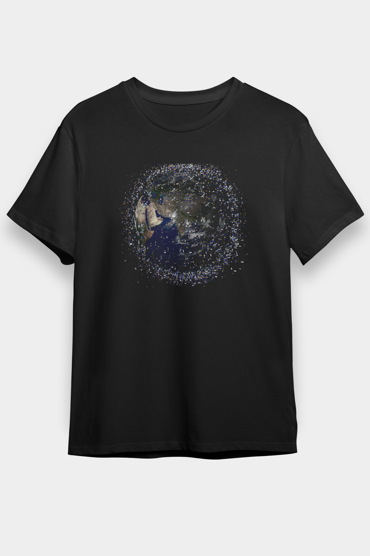 Yer yüzü Siyah Unisex Tişört T-Shirt - TişörtFabrikası