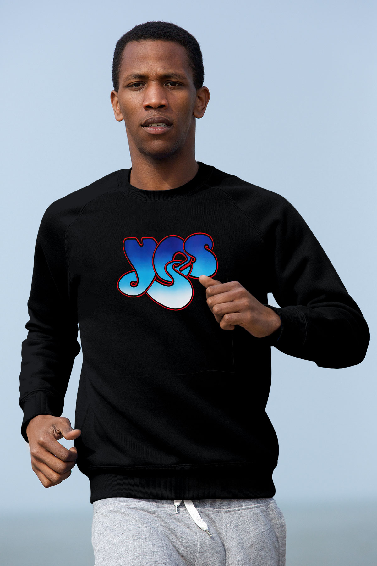 Yes Siyah Unisex Sweatshirt