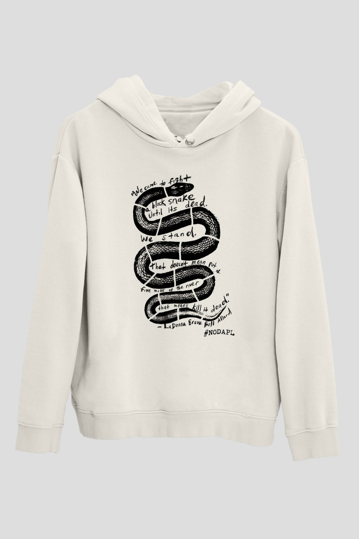 Yılan Beyaz Unisex Kapşonlu Sweatshirt
